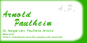 arnold paulheim business card